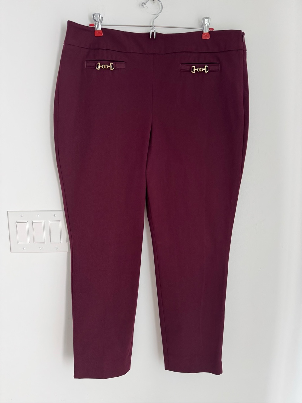 Talbots Chatham Ankle Pants Rich Burgundy NEW Women’s Size 16P - Picture 6 of 10